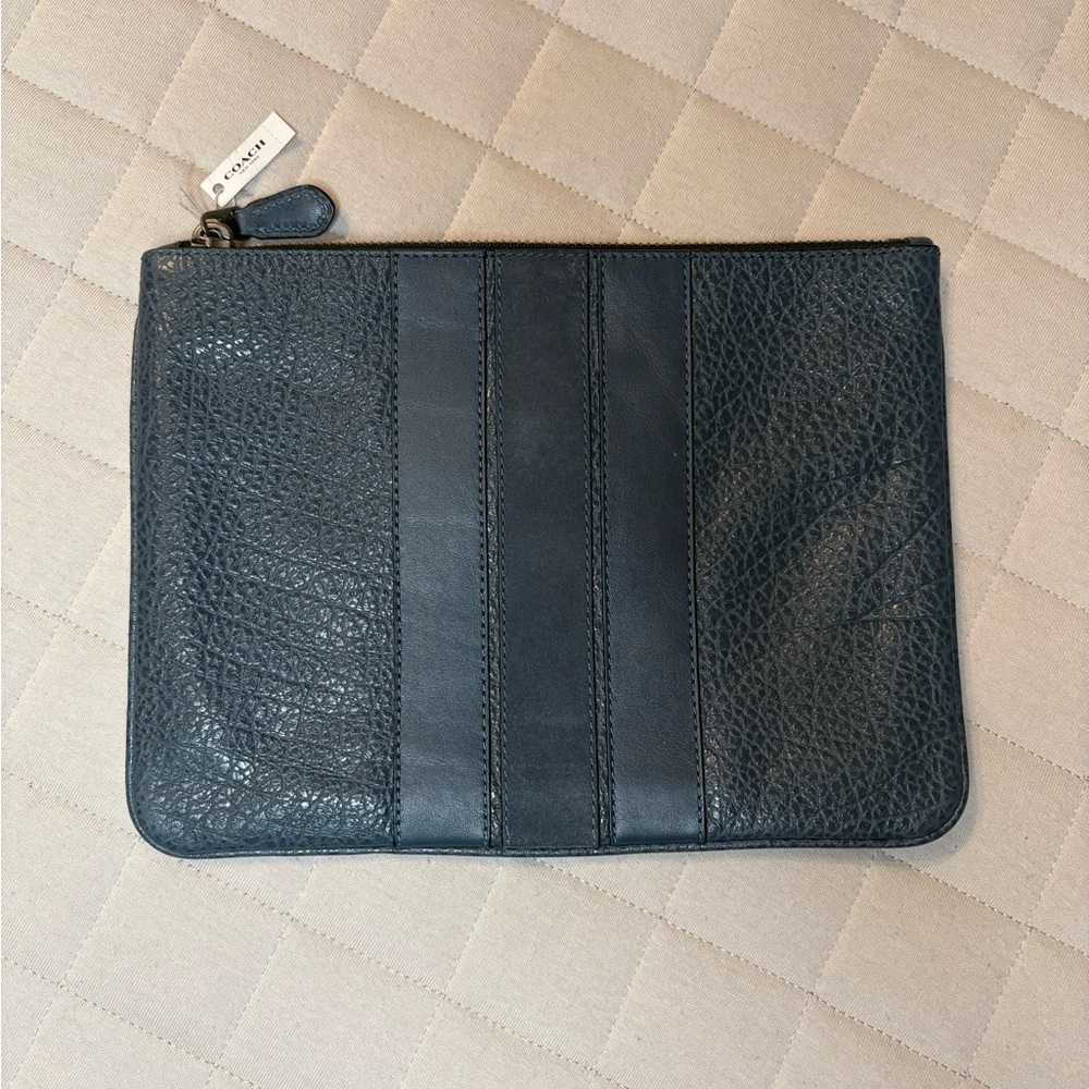 Coach Blue Leather Clutch Bag/Purse